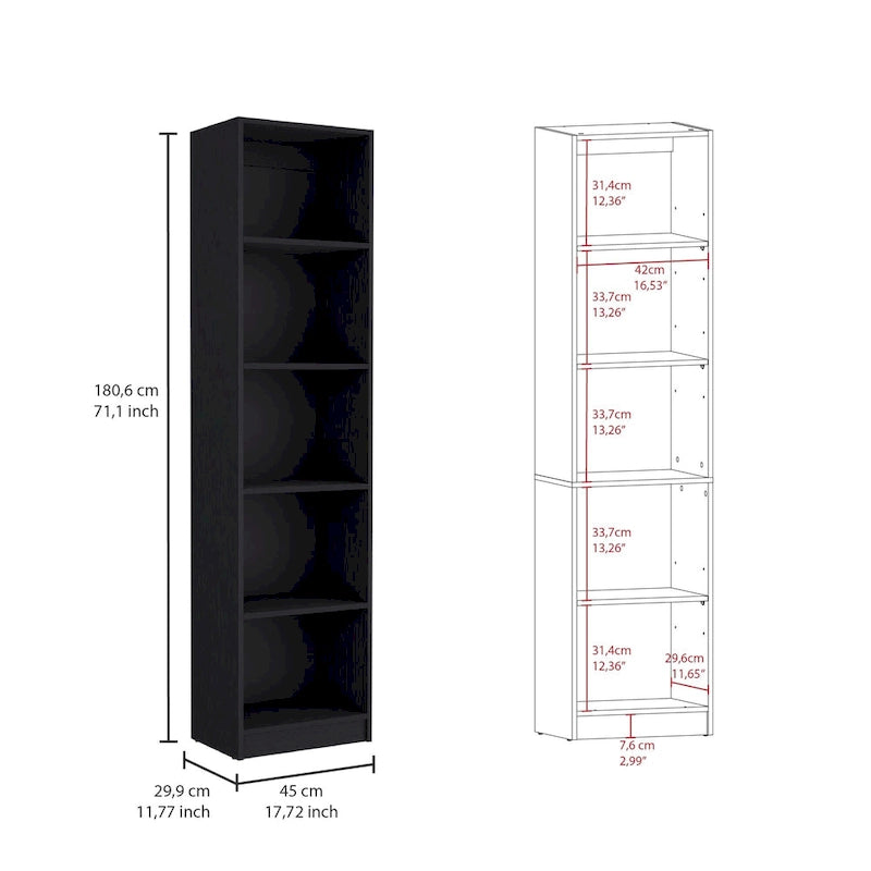 67 Wide 5-Shelf Option B Bookcase Set of 3