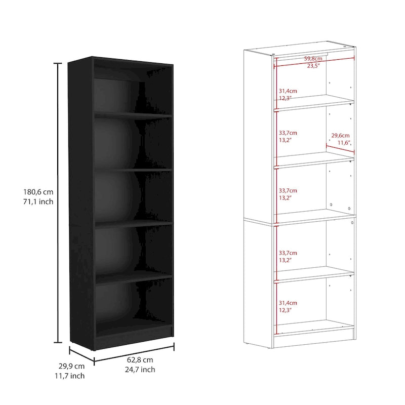 67 Wide 5-Shelf Option B Bookcase Set of 3