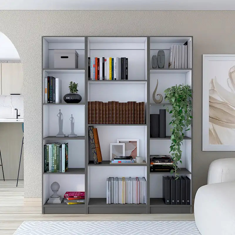 60 Wide 4-Shelf Bookcase Set of 3