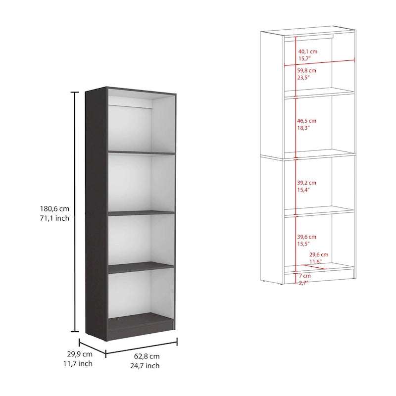 60 Wide 4-Shelf Bookcase Set of 3