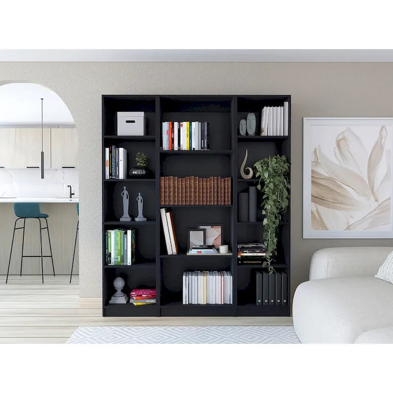 60 Wide 4-Shelf Bookcase Set of 3