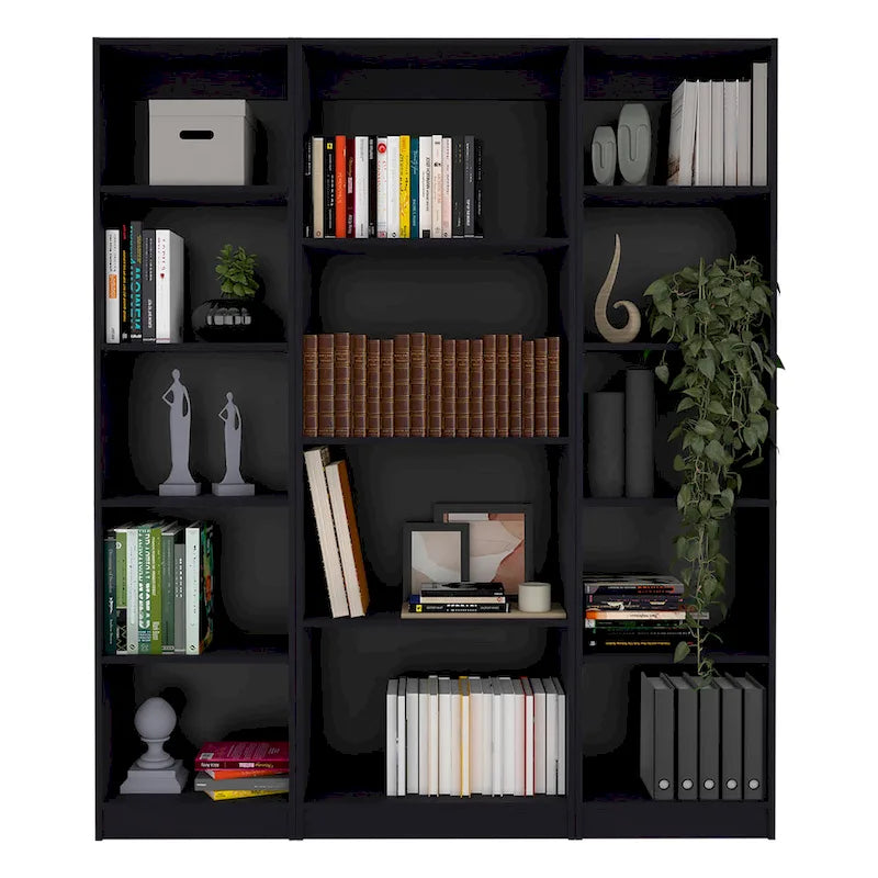 60 Wide 4-Shelf Bookcase Set of 3
