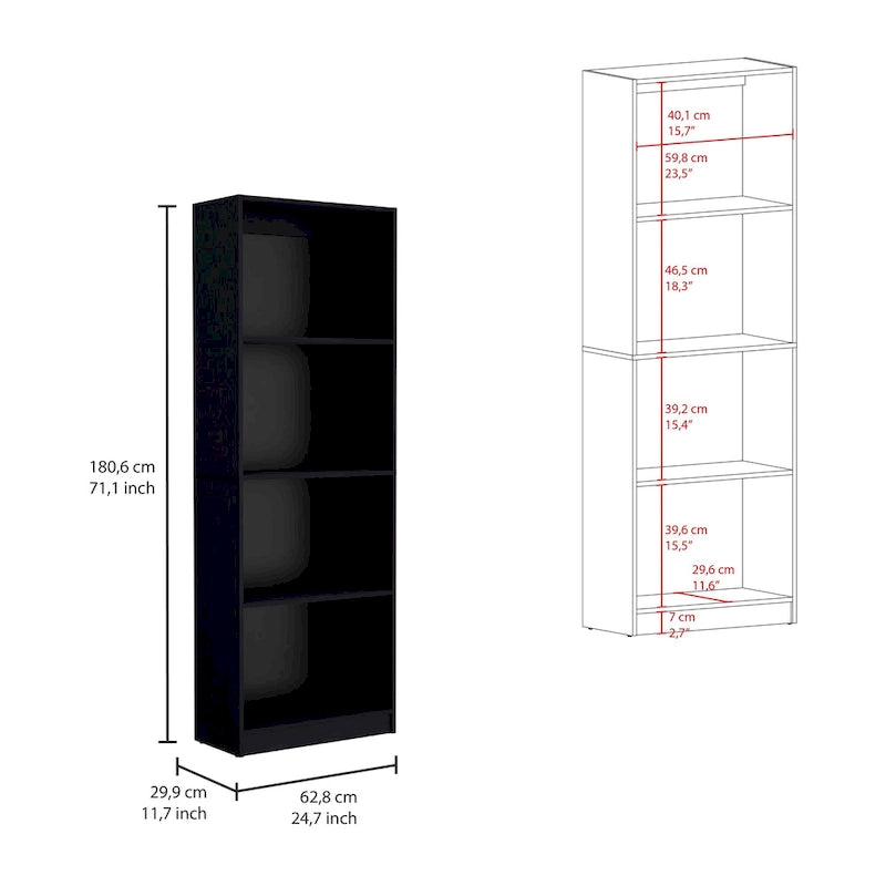60 Wide 4-Shelf Bookcase Set of 3