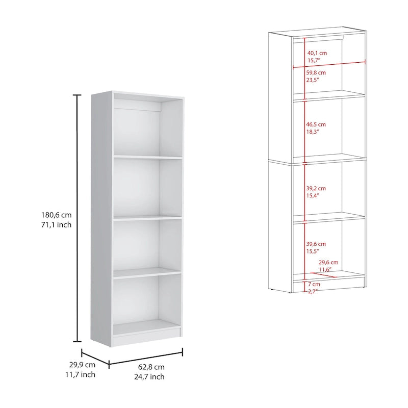 60 Wide 4-Shelf Bookcase Set of 3