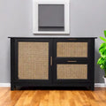 50 Black Solid Wood Two Drawer Sideboard