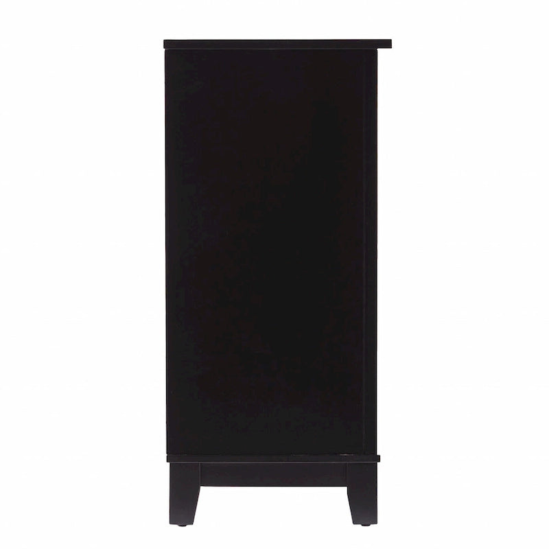50 Black Solid Wood Two Drawer Sideboard