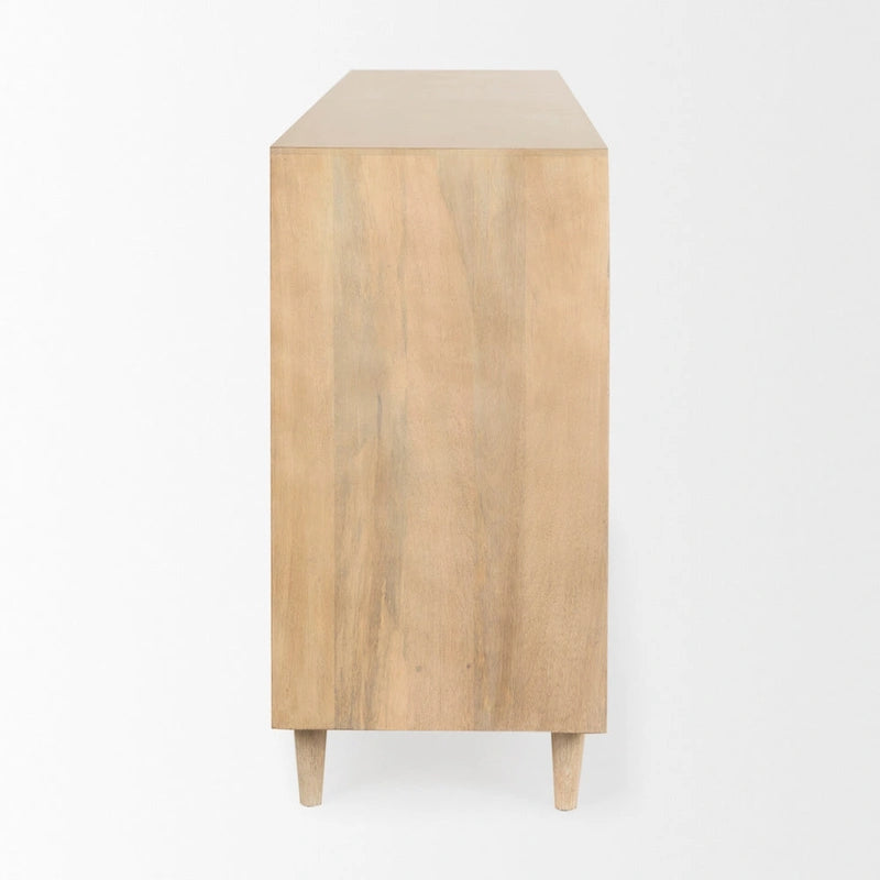 Tucker Light Brown Solid Wood w/Patterned Doors Sideboard - 71.75W x 30H x 15D