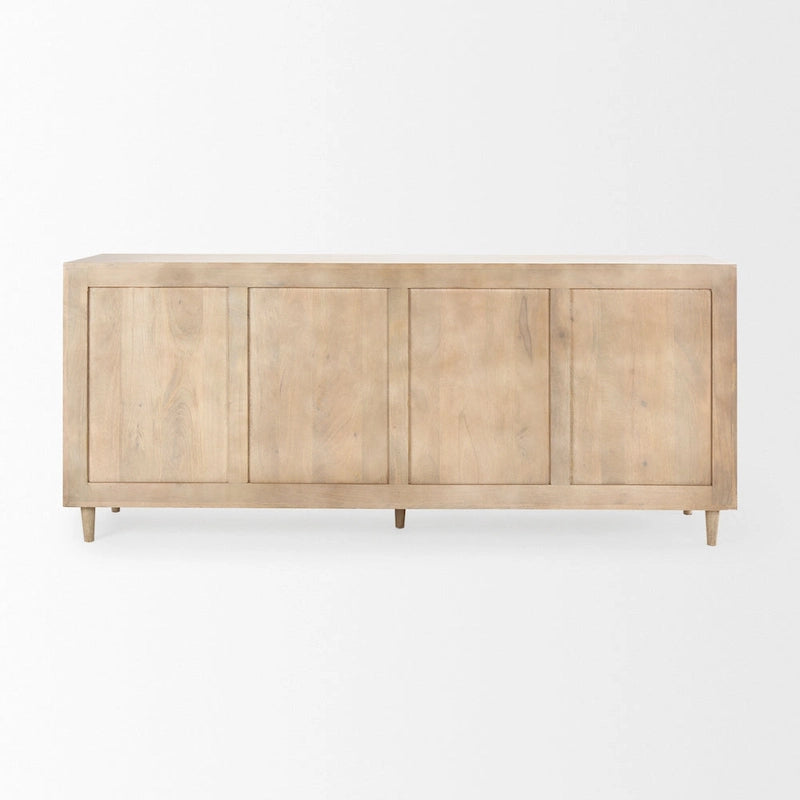 Tucker Light Brown Solid Wood w/Patterned Doors Sideboard - 71.75W x 30H x 15D