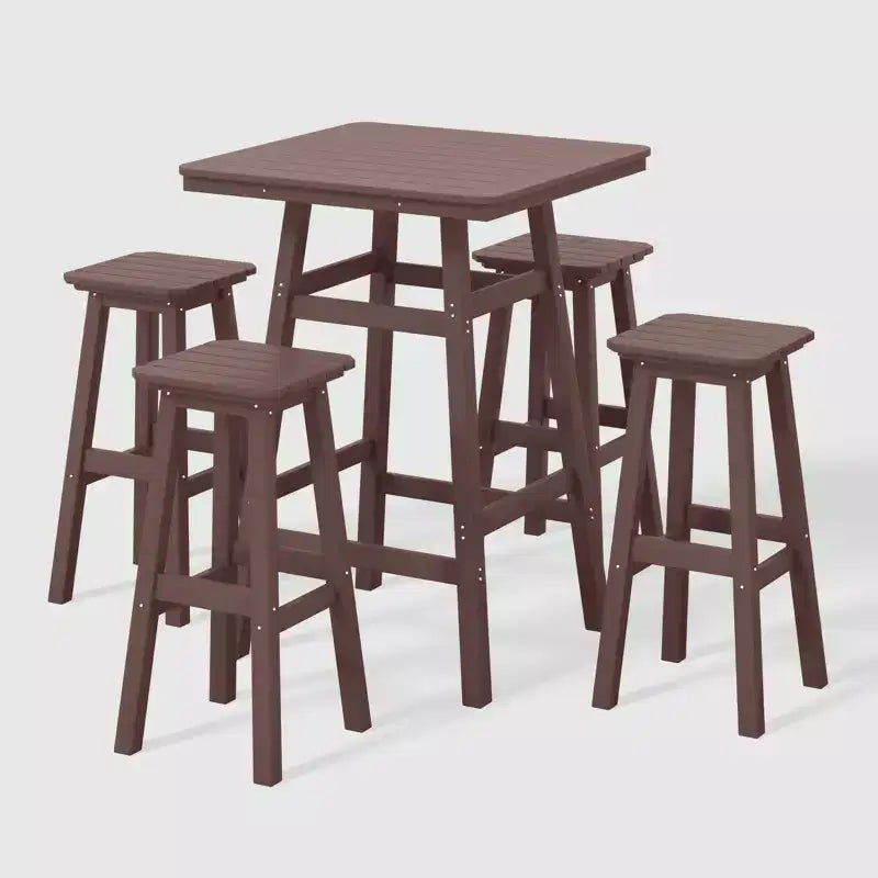 Ensemble de salle à manger de bar WestinTrends Malibu en PEHD pour patio extérieur toutes saisons (5 pièces)