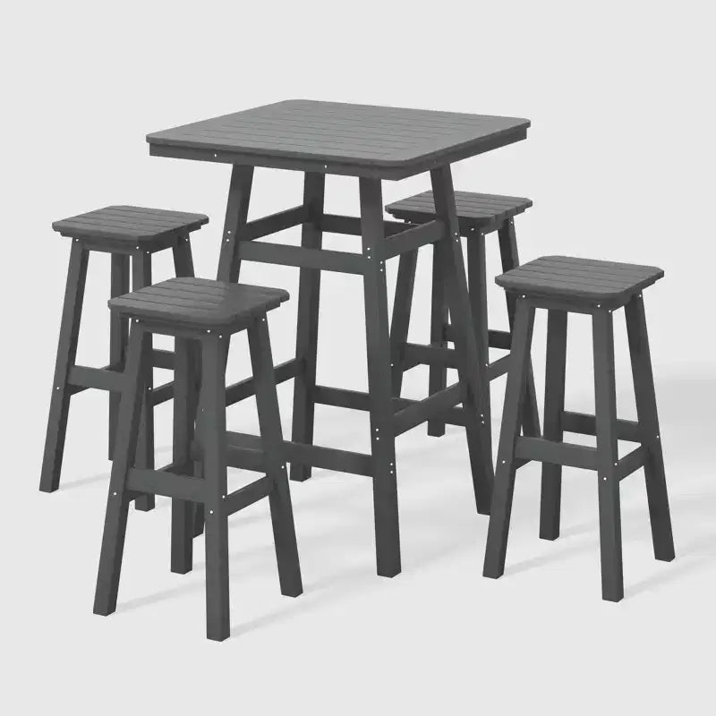 Ensemble de salle à manger de bar WestinTrends Malibu en PEHD pour patio extérieur toutes saisons (5 pièces)