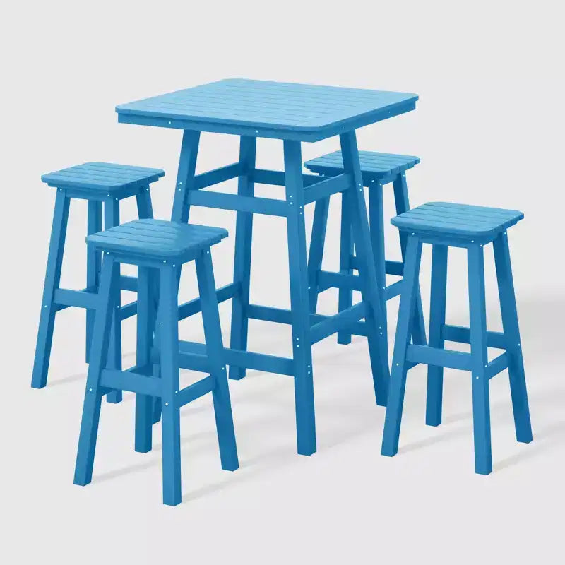 Ensemble de salle à manger de bar WestinTrends Malibu en PEHD pour patio extérieur toutes saisons (5 pièces)