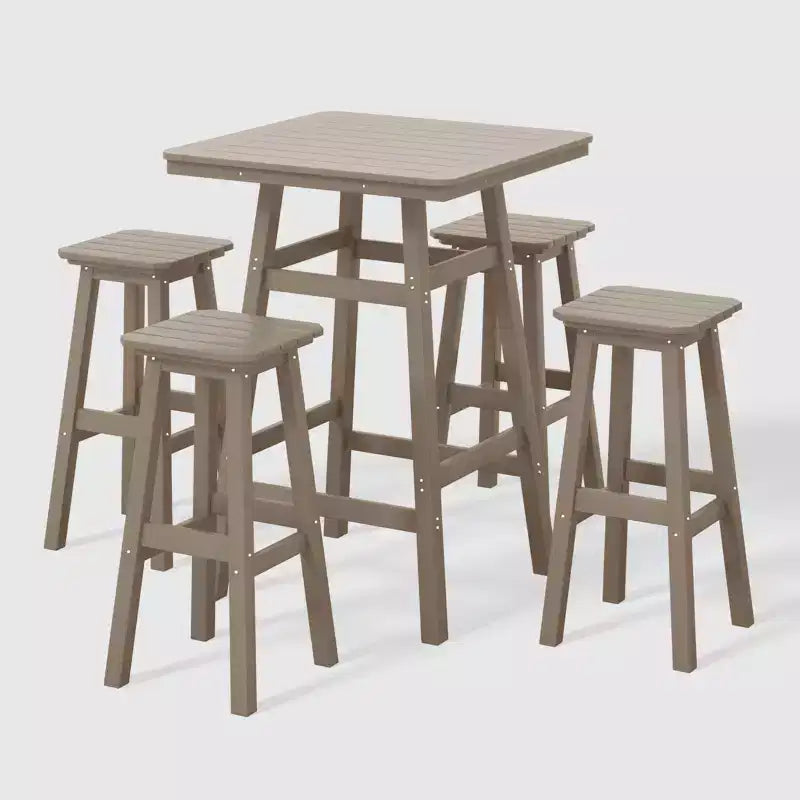 Ensemble de salle à manger de bar WestinTrends Malibu en PEHD pour patio extérieur toutes saisons (5 pièces)