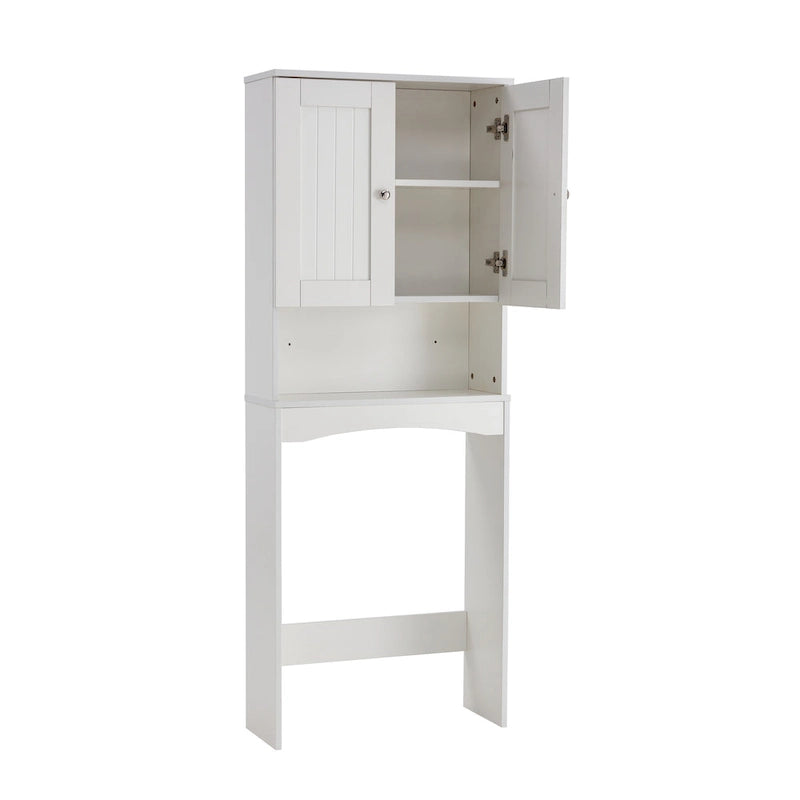 White Over-The-Toilet Bathroom Storage Cabinet for Home Bathroom - 23.6W x 9L x61.8H