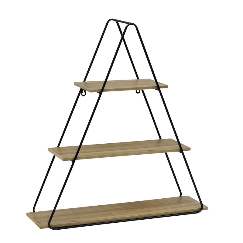 25.5 Brown and Black Triangle Decorative Wall Shelf