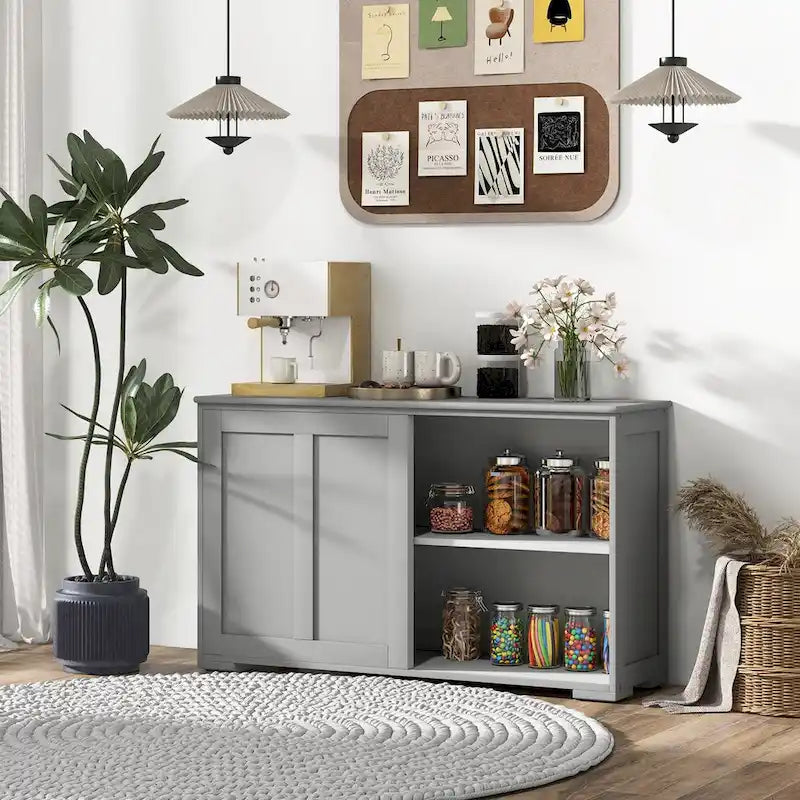 Antique Stackable Kitchen Storage Sideboard with Height Adjustable Shelf - 42 x 13 x 23.5 (L x W x H)