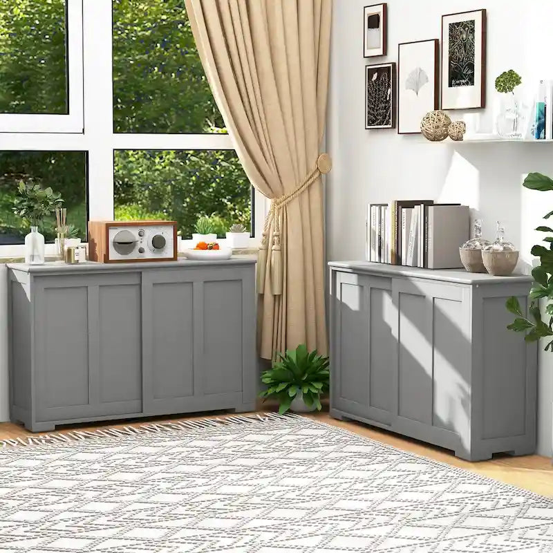 Antique Stackable Kitchen Storage Sideboard with Height Adjustable Shelf - 42 x 13 x 23.5 (L x W x H)