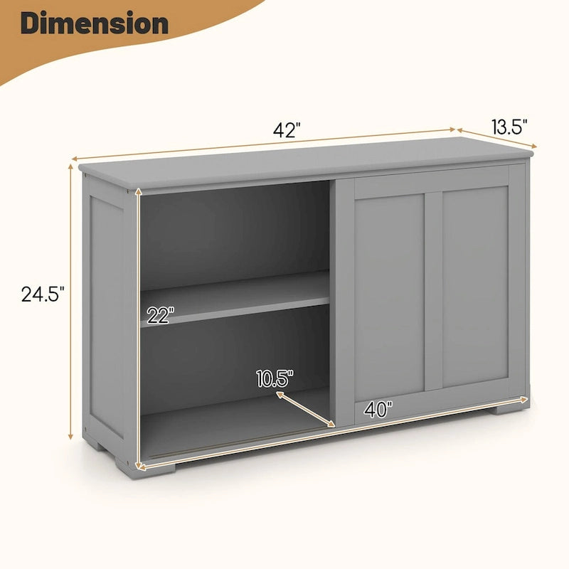 Antique Stackable Kitchen Storage Sideboard with Height Adjustable Shelf - 42 x 13 x 23.5 (L x W x H)