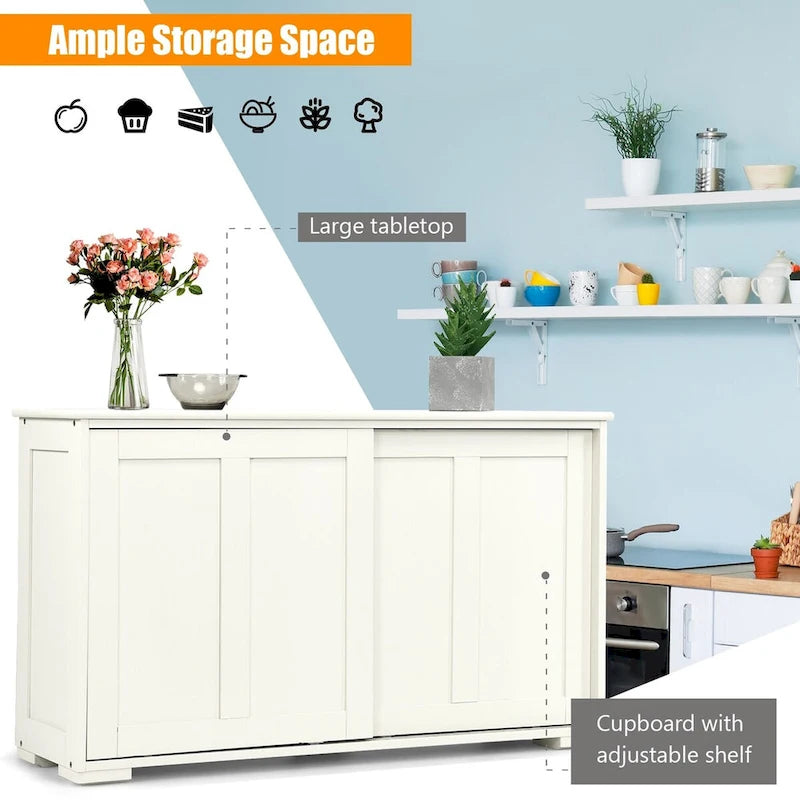 Antique Stackable Kitchen Storage Sideboard with Height Adjustable Shelf - 42 x 13 x 23.5 (L x W x H)
