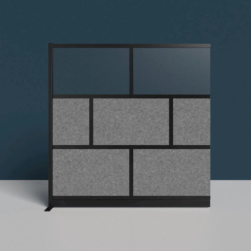 Modular Wall Room Divider System - Black Frame - 70 x 70 Add-On Wall