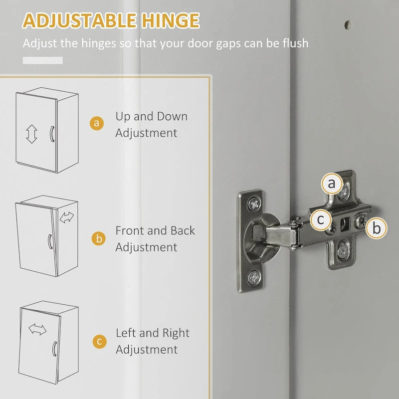 Modern Kitchen Pantry Freestanding Cabinet Cupboard with Doors and Drawer, Adjustable Shelving, Grey