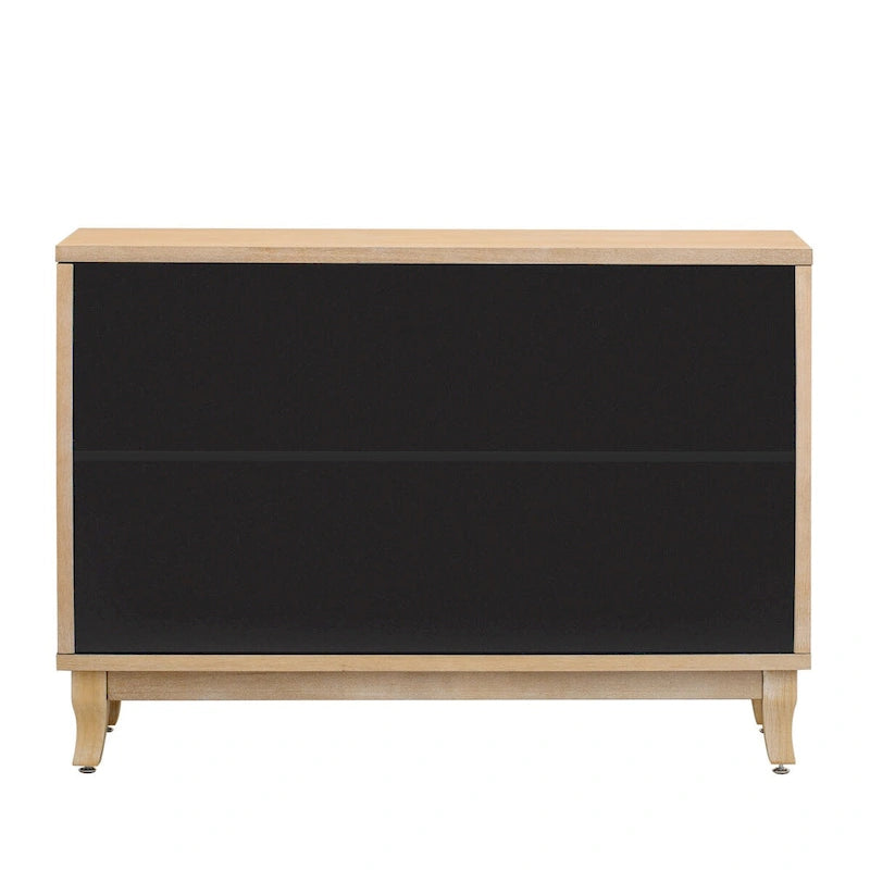 Sideboard with Glass Doors, 3 Door Mirrored Buffet Cabinet