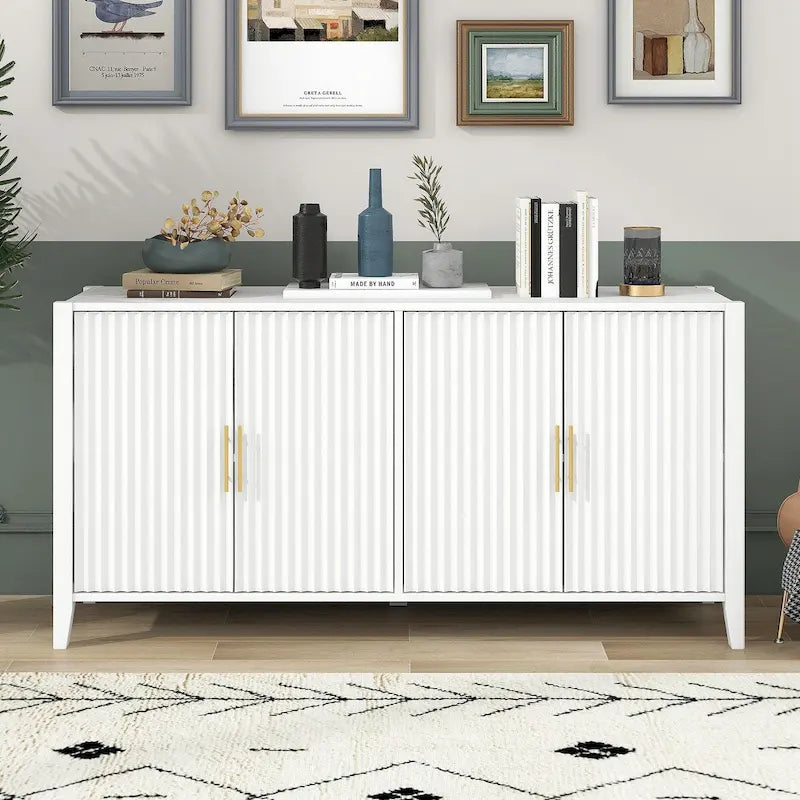 Accent Storage Cabinet Sideboard Wooden Cabinet with Metal Handles