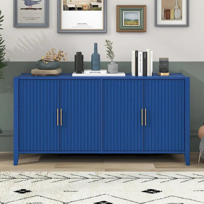 Accent Storage Cabinet Sideboard Wooden Cabinet with Metal Handles