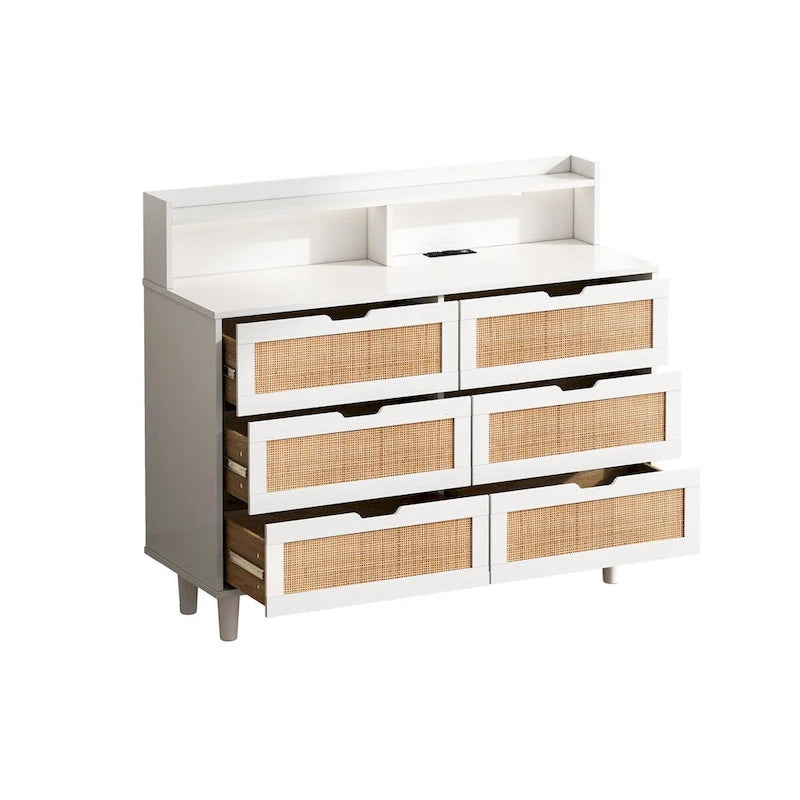 43.31L 6-Drawers Rattan Storage Cabinet