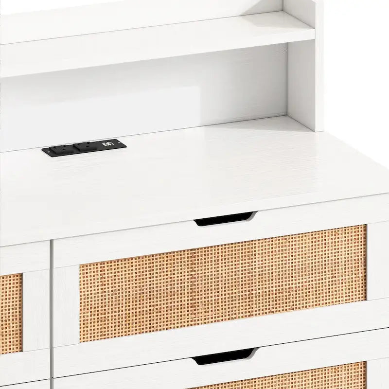 43.31L 6-Drawers Rattan Storage Cabinet