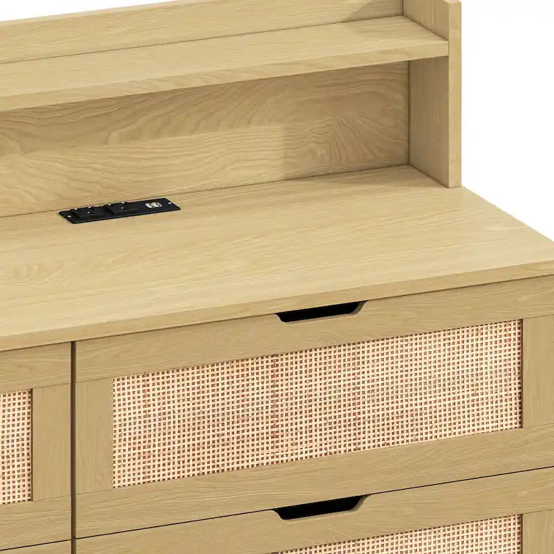 43.31L 6-Drawers Rattan Storage Cabinet