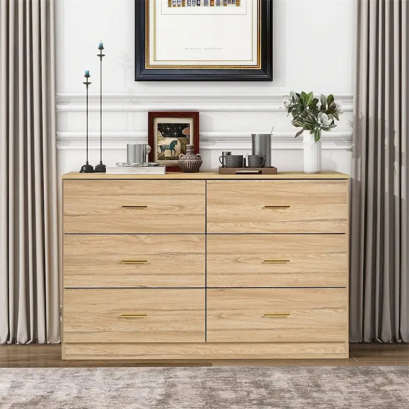 Modern Natural 6-Drawer Dresser