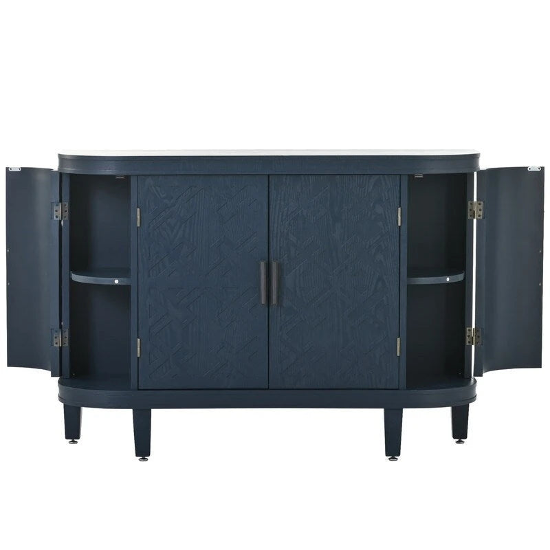 Wooden Cabinet with Antique Patterned Doors