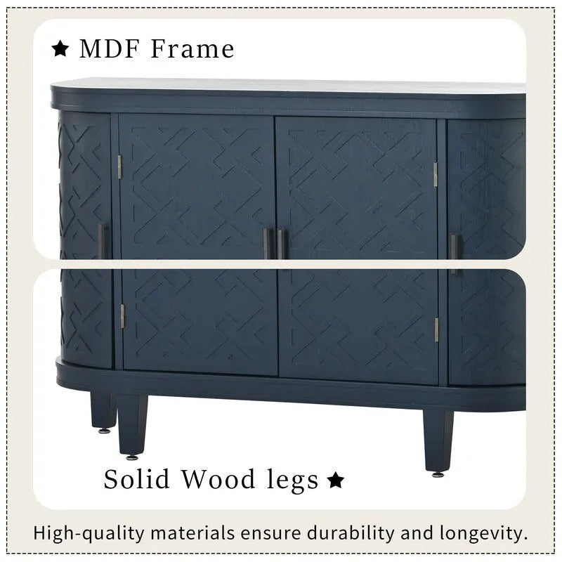 Wooden Cabinet with Antique Patterned Doors