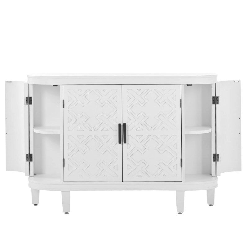 Wooden Cabinet with Antique Patterned Doors