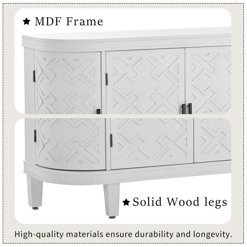 Wooden Cabinet with Antique Patterned Doors