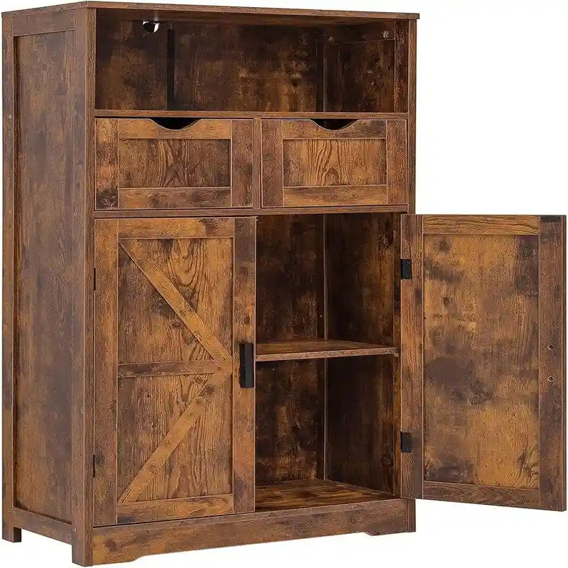 Floor Cabinet with 2 Doors 2 Drawers - 11.4D x 23.6W x 42.7H