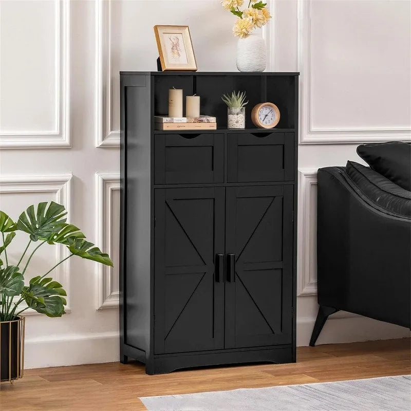 Floor Cabinet with 2 Doors 2 Drawers - 11.4D x 23.6W x 42.7H