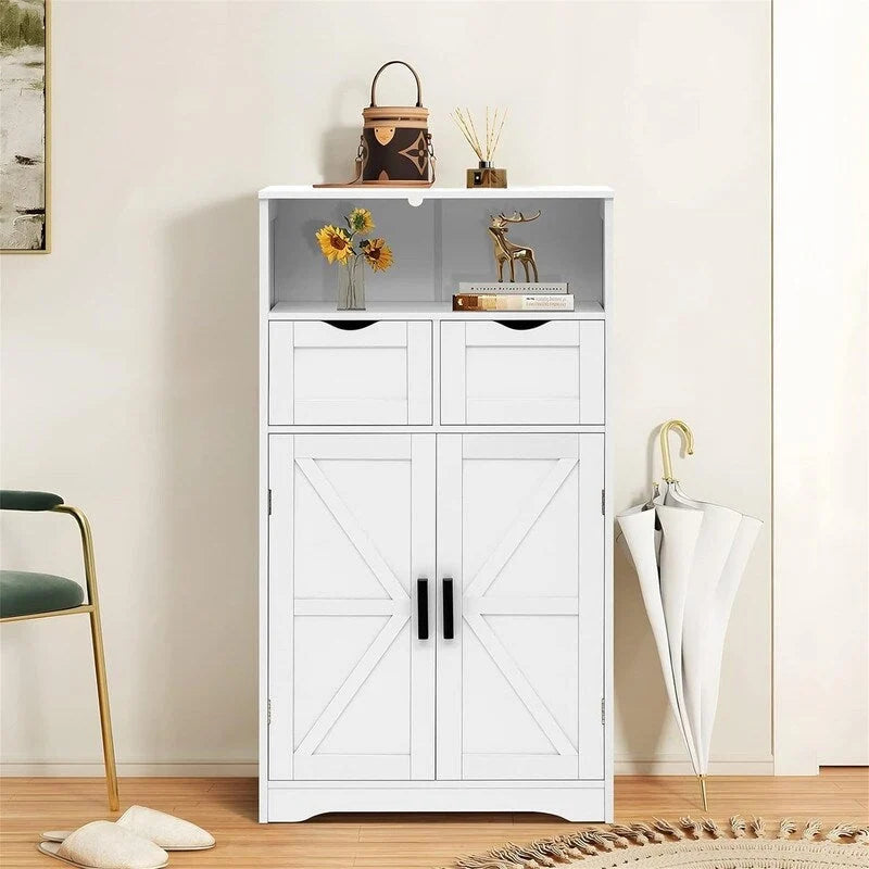 Floor Cabinet with 2 Doors 2 Drawers - 11.4D x 23.6W x 42.7H