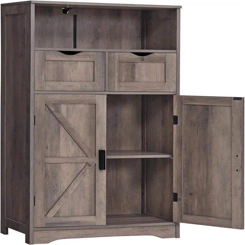 Floor Cabinet with 2 Doors 2 Drawers - 11.4D x 23.6W x 42.7H