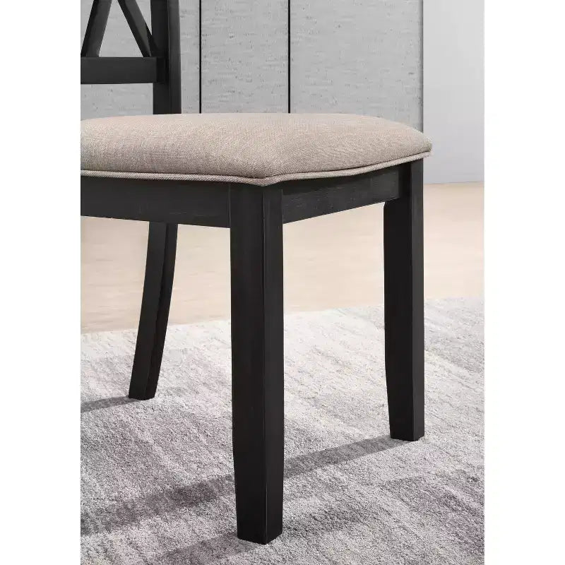 Ensemble de salle à manger Arroyo de Roundhill Furniture, table à manger Hairpin avec 4 chaises à dossier croisé, noir riche, 5 pièces
