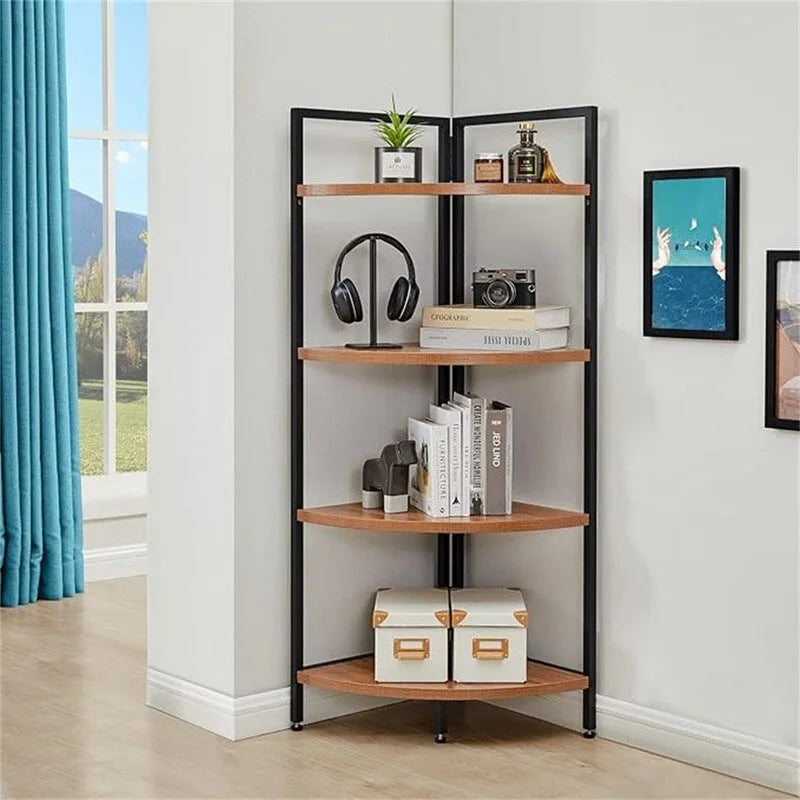 Corner Bookshelf 4 Tier Stand - 25.1D x 16.9W x 51H