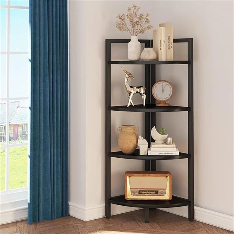 Corner Bookshelf 4 Tier Stand - 25.1D x 16.9W x 51H