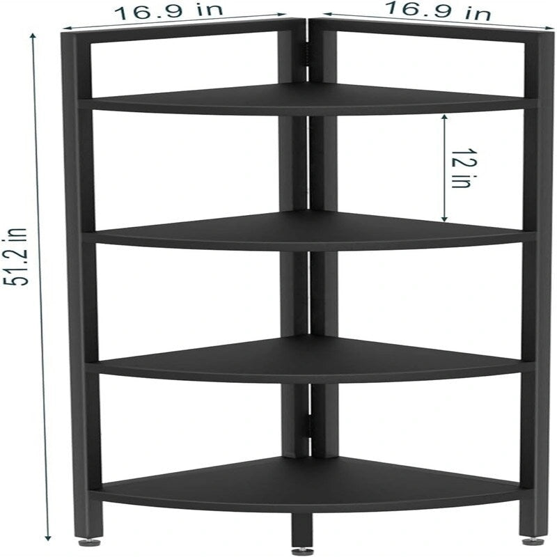 Corner Bookshelf 4 Tier Stand - 25.1D x 16.9W x 51H