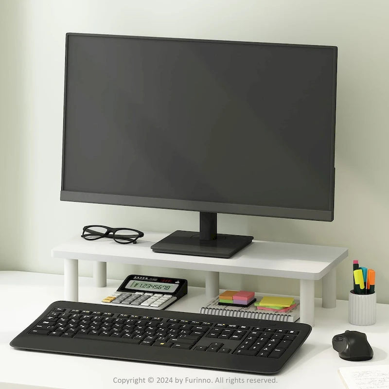 Monitor Riser Stand, White/White - N/A