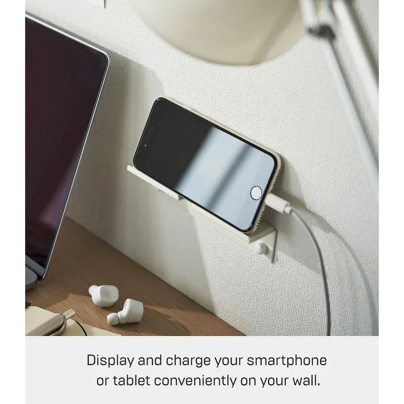 Wall-Mounted Phone Holder, Steel, Holds 2.2 lbs - L 1.26 x W 5.51 x H 1.3 inches