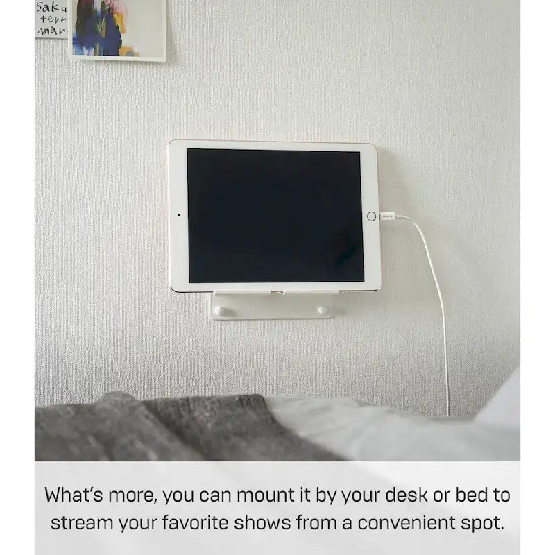 Wall-Mounted Phone Holder, Steel, Holds 2.2 lbs - L 1.26 x W 5.51 x H 1.3 inches