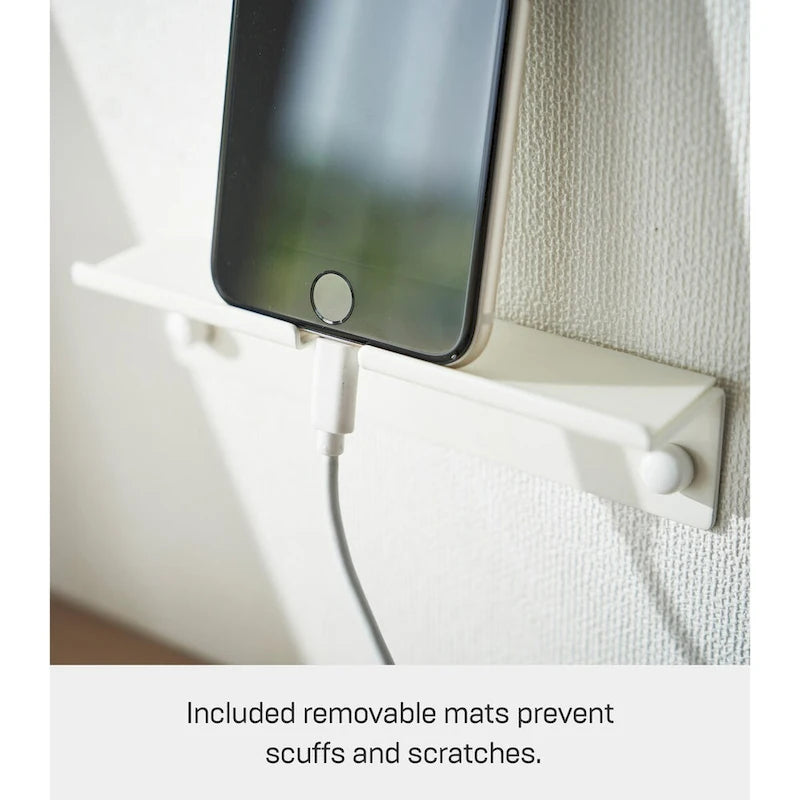 Wall-Mounted Phone Holder, Steel, Holds 2.2 lbs - L 1.26 x W 5.51 x H 1.3 inches