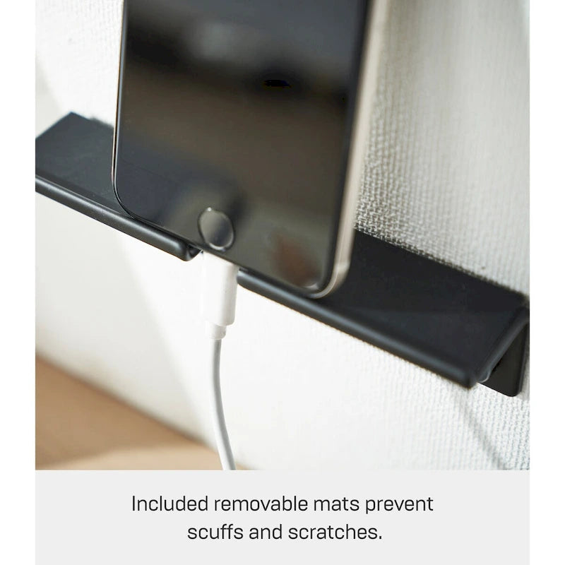 Wall-Mounted Phone Holder, Steel, Holds 2.2 lbs - L 1.26 x W 5.51 x H 1.3 inches