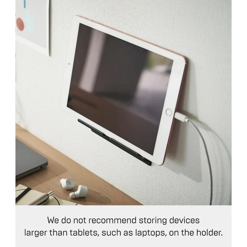 Wall-Mounted Phone Holder, Steel, Holds 2.2 lbs - L 1.26 x W 5.51 x H 1.3 inches