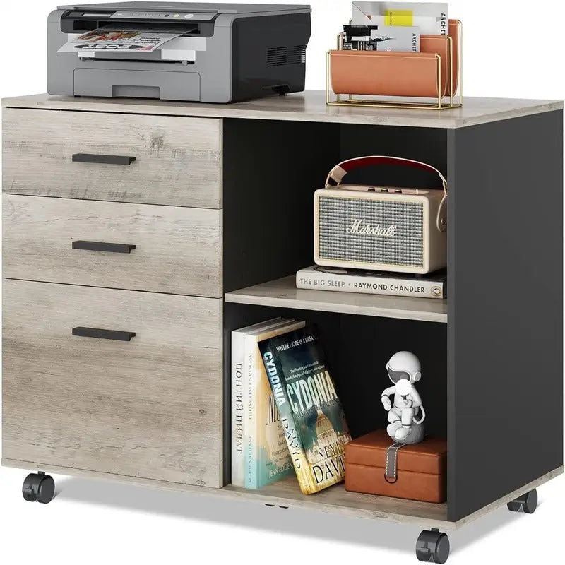 3-Drawer Wood File Cabinet - 15.7D x 31.3W x 24.7H